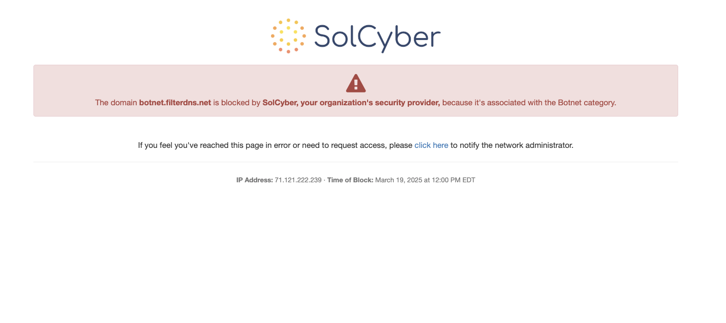 DNS Filter - Network Deployment | SolCyber Knowledgebase